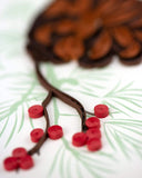 Detail shot of Quilled Holiday Pinecone Card