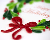 Detail shot of Quilled Holiday Wreath Card