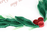 Quilled Holly Berry Heart Christmas Card