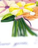 Detail shot of Quilled I Love Mom Bouquet Card