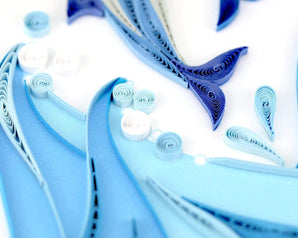 Quilled Jumping Dolphins Greeting Card