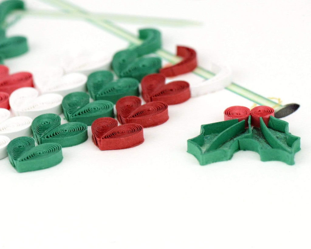 Handcrafted Knit Heart Christmas Card Quilling Card¨