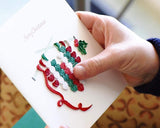 Person feeling Quilled Knit Heart Christmas Card