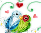 Quilled Love Birds Greeting Card