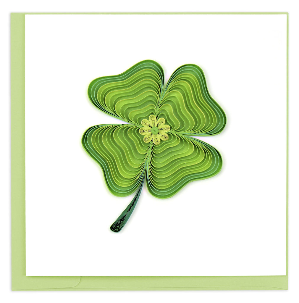 Handcrafted Lucky Clover Greeting Card