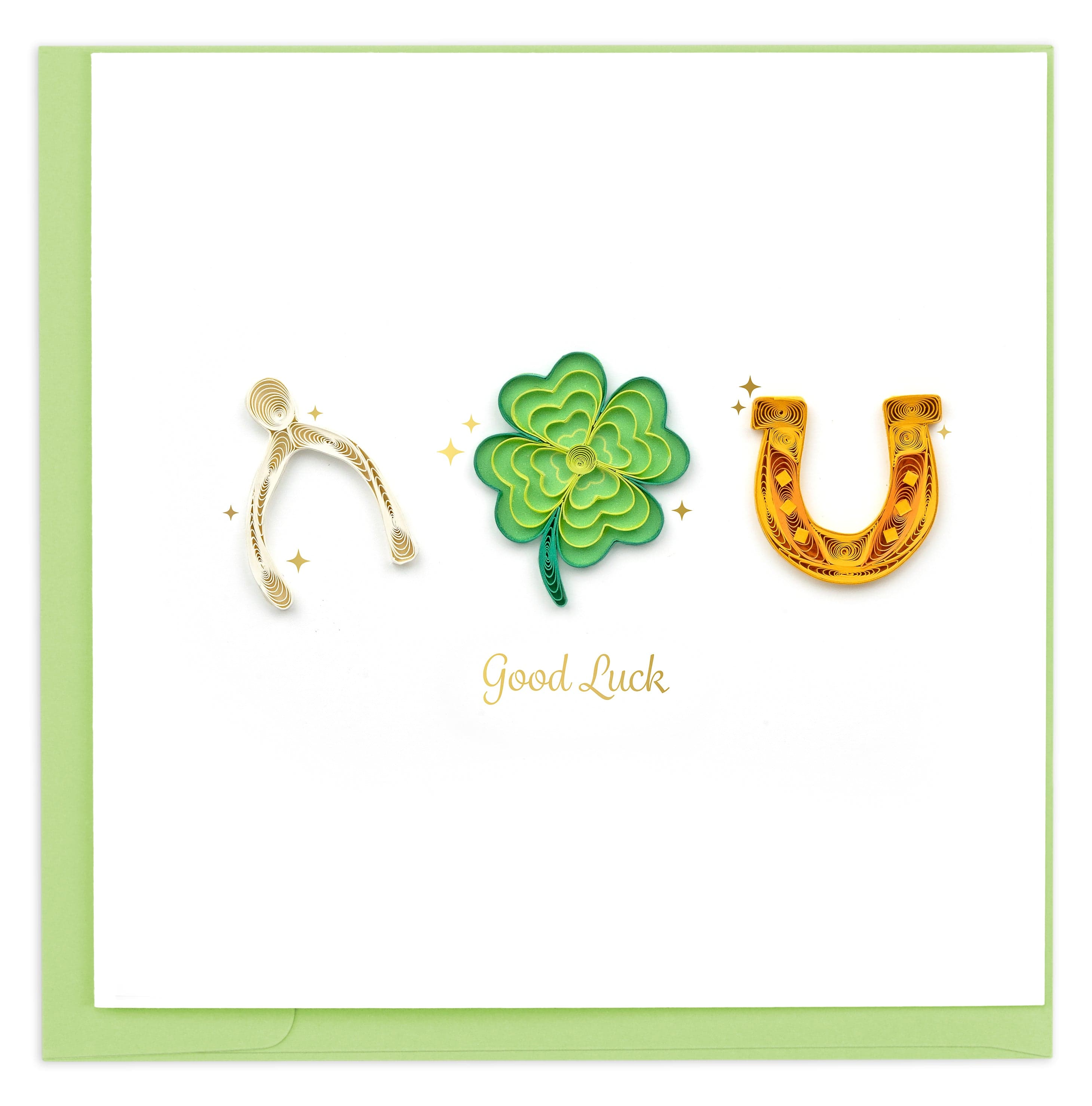 Handcrafted Lucky Clover Greeting Card