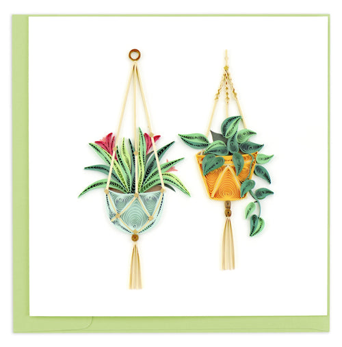 Quilled Macrame Plant Hangers Greeting Card