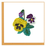 Quilled Pansies Greeting Card