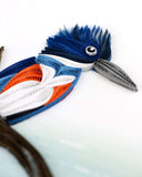 Detail shot of Quilled Perched Kingfisher Greeting card