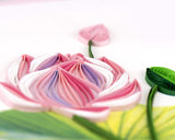 Detail shot of Quilled Pink Lotus Card