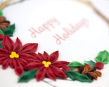 Detail shot of Quilled Poinsettia Wreath Holiday Card