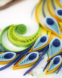 Detail shot of Quilled Posing Peacock Greeting Card