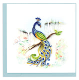 Blank Quilled Card of a Peacock