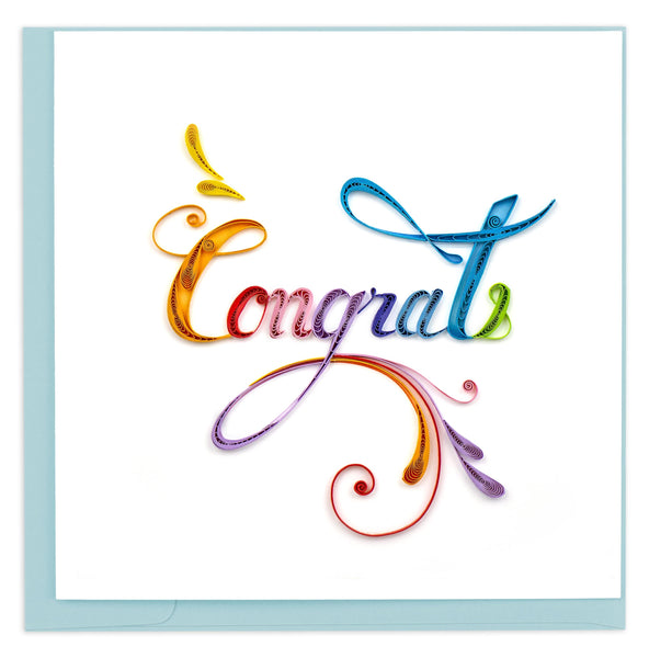 Quilled Rainbow Congrats Greeting Card