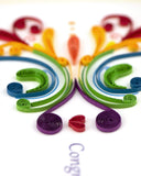 Detail shot of Quilled Rainbow Swirl Congratulations Card