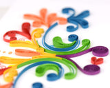 Quilled Rainbow Swirl Congratulations Card