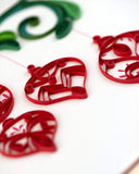 Detail shot of Quilled Red Ornaments Card