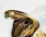 Detail shot of Quilled Red-tailed Hawk Card