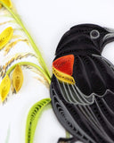 Detail shot of Quilled Red-winged Blackbird Greeting Card