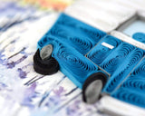 Detail shot of Quilled Road Trip Greeting Card