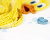 Detail shot of Quilled Rubber Ducky Card