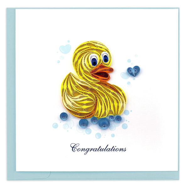 Quilled Rubber Ducky New Baby Card