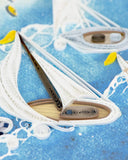 Detail shot of Quilled Sailboat Fleet Greeting Card
