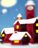 Detail shot of Quilled Santas Village Card