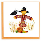 scarecrow, crow, wheat, field, fall