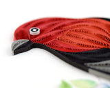 Detail shot of Quilled Scarlet Tanager Card
