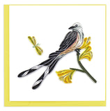 Greeting card featuring a quilled design of a scissor-tailed flycatcher