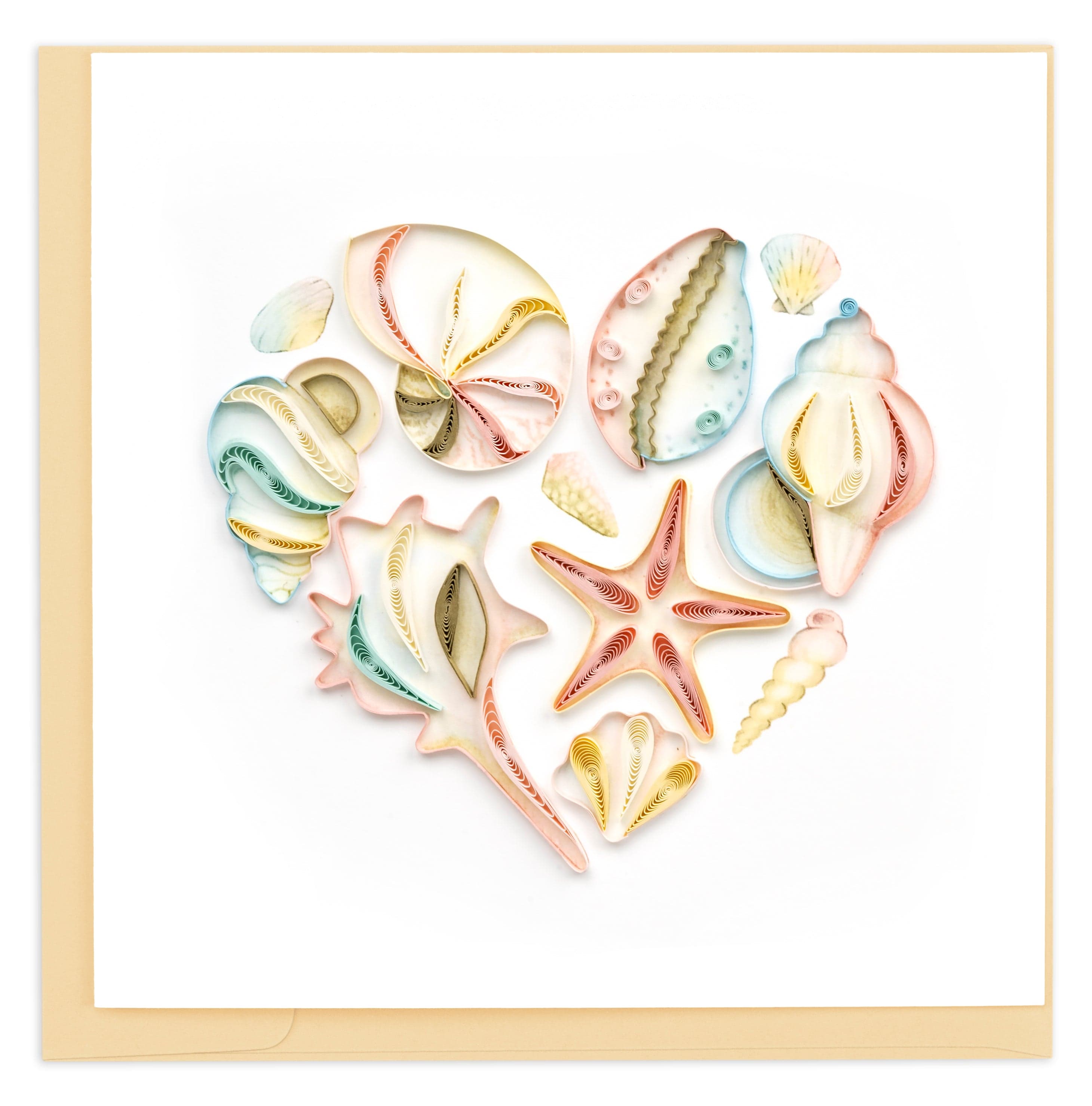 Handcrafted Seashell Heart Greeting Card | Quilling Card¨