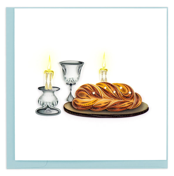 Quilled Shabbat Shalom Judaica Card