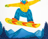 Quilled Snowboarder Greeting Card