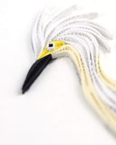 Detail shot of Quilled Snowy Egret Greeting Card