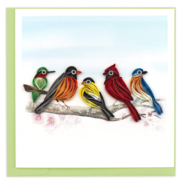 Quilled Songbirds Greeting Card