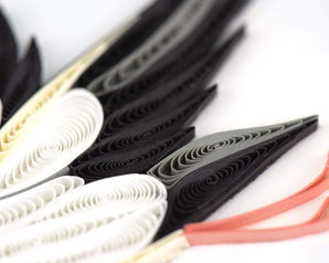 Detail shot of Quilled Special Delivery Stork Greeting Card