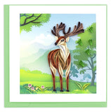 quilled greeting card of a stag standing in a nature scene