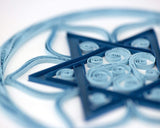 Detail shot of Quilled Star of David Card