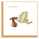 Quilled Stork Delivery New Baby Card
