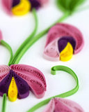 Detail shot of Quilled Sweet Pea Card