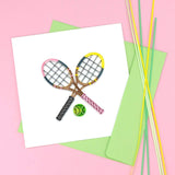 Quilled Tennis Rackets Greeting Card