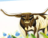 Detail shot of Quilled Texas Longhorn Card