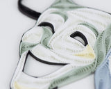 Detail shot of Quilled Theater Masks Greeting Card