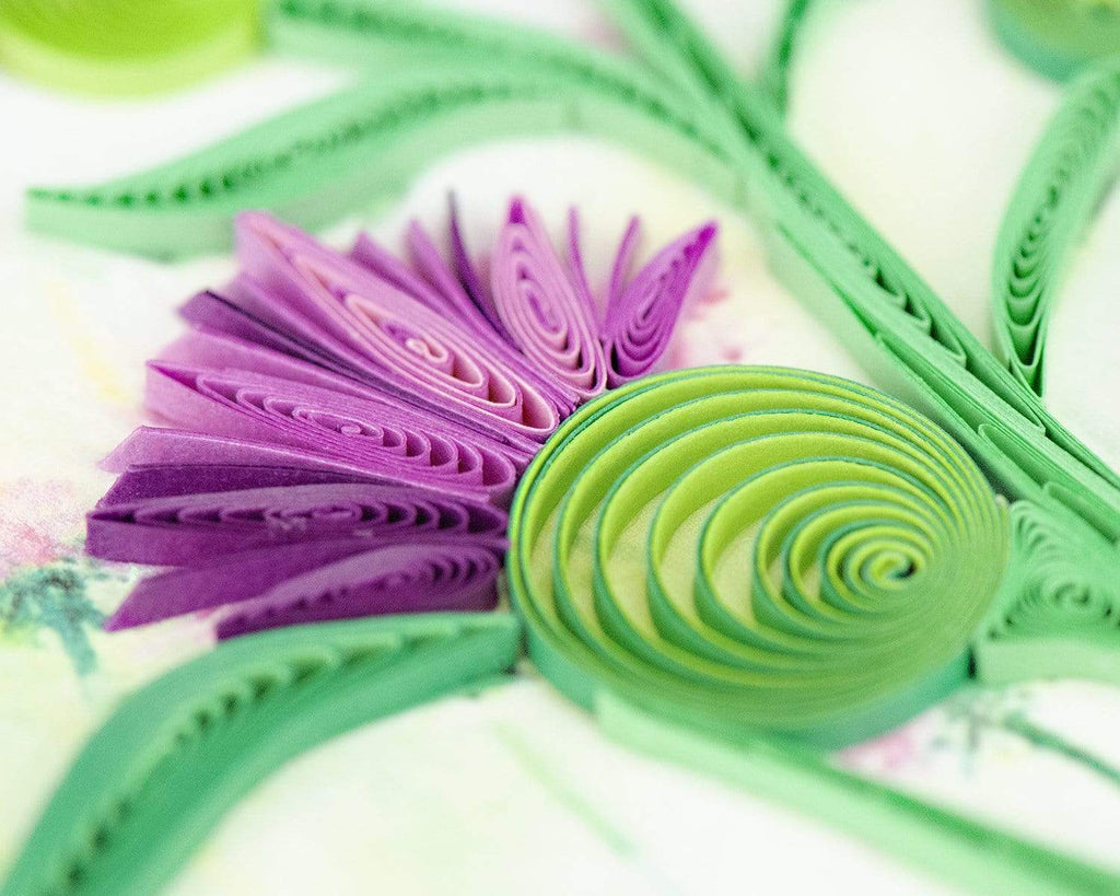 Handcrafted Thistle Greeting Card Quilling Card¨