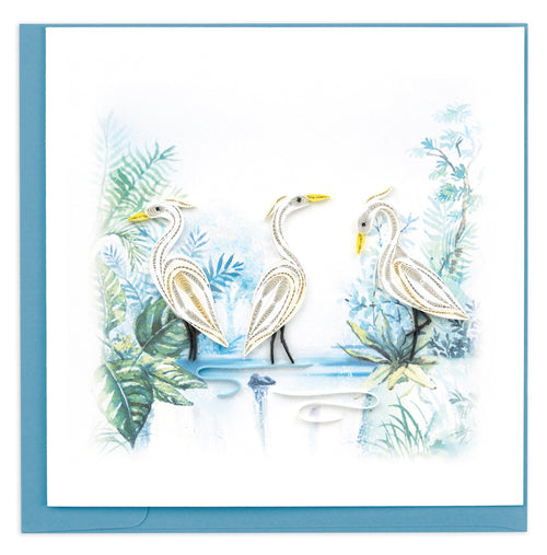 Coastal birds blank quilled greeting card