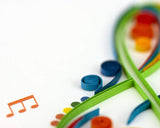 Detail shot of Quilled Treble Clef Card