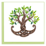 Blank Quilled Card of a brown and green tree of life