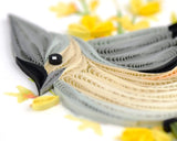 Detail shot of Quilled Tufted Titmouse Greeting Card