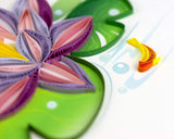 Detail shot of Quilled Water Lily Card